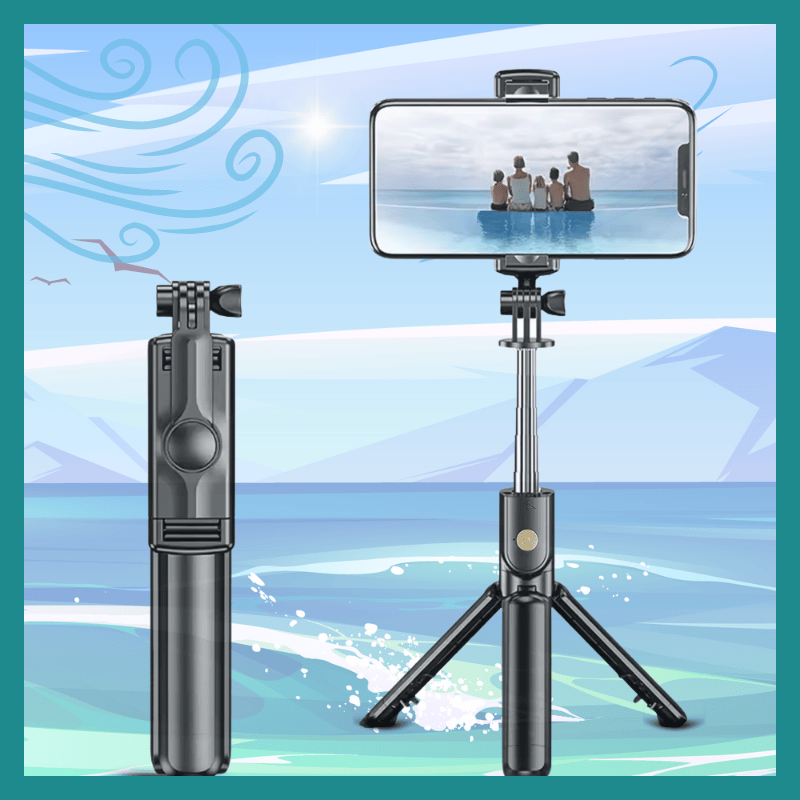 Tripode Selfie Stick 3-en-1 na Télécommande Bluetooth, Lumière ya kotondisa mpe Stand Pliable - Portable mpe Compatible na iPhone mpe Smartphones